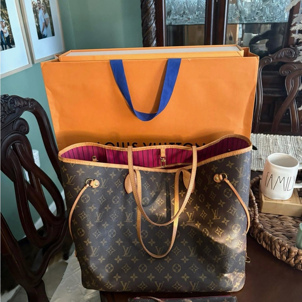 Louis Vuitton Monogram GM Tote with Pink Interior , with purchase box